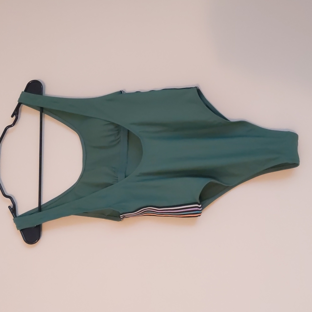 Target Low Back Side Striped Teal/Green one piece swimsuit